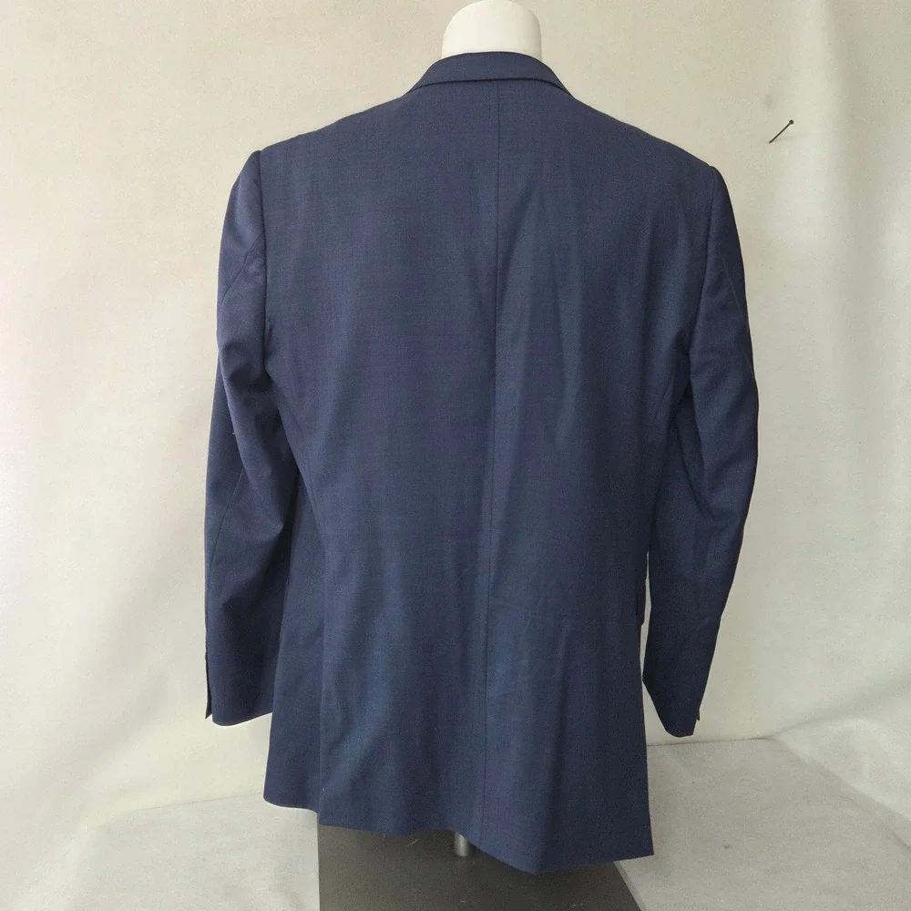 Jos A Bank Traveler Blazer Mens 42L Navy Blue Slim Wool Suit Jacket‎ Sport Coat